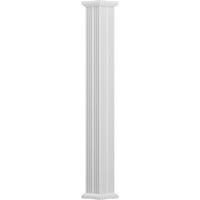 8 10 'Ендура-алуминиумска колона, квадратна вратило, не-резервоар, флуидна, текстурална бела завршница W капитал и база