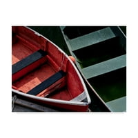 Трговска марка ликовна уметност „Дрвени чамци со розови“ VIII “платно уметност од Рејчел Пери