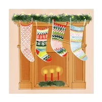Грејс Поп „Божиќни чорапи i“ платно уметност