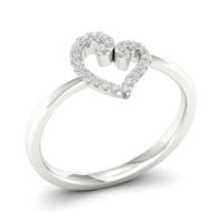 1 10CT TDW Diamond 10K бело злато моден прстен на отворено срце