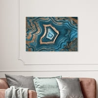 Винвуд Студио Апстрактна wallидна уметност платно печати „Сонувајќи за вас геоде“ кристали - сина, бронза