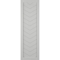 Ekena Millwork 12 W 79 H TRUE FIT PVC SINGE PALLE CHEVRON модерен стил фиксни ролетни за монтирање, градско