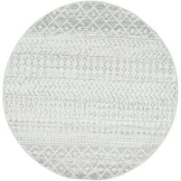 Уметнички ткајачи Елазиз Геометриска област килим, надвор од бела боја, 10 'рунда