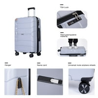 Тркала за вртење на куфери за куфер PP багаж постави лесен куфер со заклучување на TSA - сет од 3 парчиња