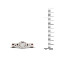 3 8CT TDW Diamond 10K розово злато кластерски распрскувач Хало пресврт Шанк, сет за невестински прстен