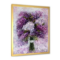 DesignArt 'Purple Hyacint Flowers Bouquet' Традиционална врамена уметничка печатење