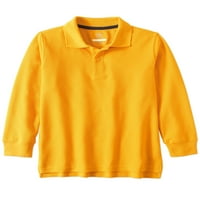 Чудо на нација момчиња Училишна униформа долга ракав двојно пик поло маица, пакет со вредност, големини 4-