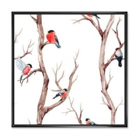 Дизајн на „Мали птици кои седат на гранките на дрво