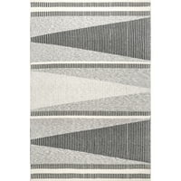 Nuloom Estella модерна геометриска памучна памучна површина килим, 8 '10', сива