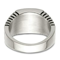 Примарен челик од не'рѓосувачки челик кубни цирконија потпис прстен