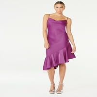 Scoop женски асиметричен сатенски фустан од ками, големини xs-xxl