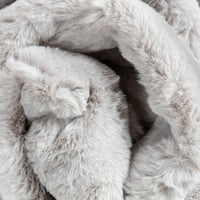 Добро ткаени опалски сртот текстура цврсто бело модерно крзно од фау 5'2 килим на срцева област