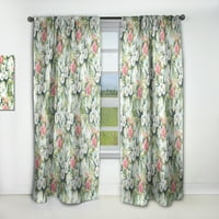 DesignArt 'Цвеќиња со зелени лисја v' цветни панели за завеси