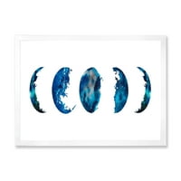 DesignArt 'Blue Moon различни фази' Bohemian & Eclectic Rramed Art Print