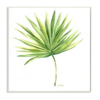 Тропска индустрија Тропска зелена дланка минимална на бел wallиден плакета, 15, дизајн од Мелиса Хајат ДОО
