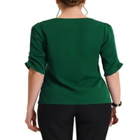 Уникатни поволни цени, женски плетенка со кратки ракави на плоштад, работна блуза