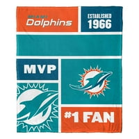 Мајами делфини NFL Colorblock Персонализирано ќебе за фрлање свилен допир