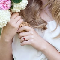 Miabellaенски женски 4- КТ перница-перница Гарнет и тркалезен бел топаз 10kt розово злато ореол коктел прстен