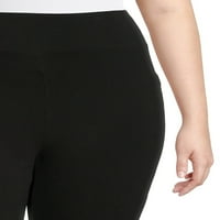 Terra & Sky женски плус големина Капри хеланки со џебови, 2-пакувања