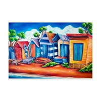 Трговска марка ликовна уметност „Туристички плажа колиби“ платно уметност од Дебора Брутон