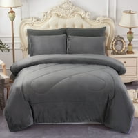 Шерпа Флеј Крети ќебиња, сиво дебело топло ќебе за кралско царство за кревет, 79 x91