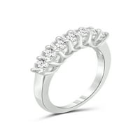 Дијамони кубни цирконија прстени за жени - 2. Карат бел кубен цирконија прстен накит - Стерлинг сребрени ленти