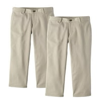 Училишната униформа на момчињата за чудо нација Супер мека панталони со рамни предни панталони, пакет со вредност,