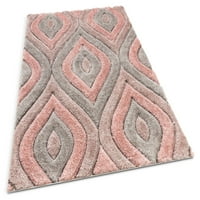 Добро ткаен Сан Франциско Малибу, руменило модерно геометриски трелис Оги 3'11 5'3 Област килим