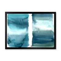 DesignArt 'Апстракт впечаток Океан сина водна вода I' модерен врамен уметнички принт