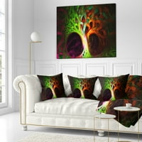 DesignArt Магично зелено психоделично дрво - Апстрактна перница за фрлање - 12x20