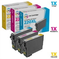 Повторно воспоставен епсон 220XL сет на HY касети вклучува: T220XL Cyan, T220XL Magenta и T220XL420