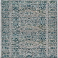 Транзициска област килим ориентална сина боја, тркач на затворен простор за чистење лесен за чистење