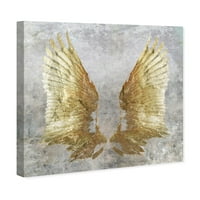 Wynwood Studio Mase and Glam Wall Art Canvas Prints 'My Golden Wings' Wings - злато, сиво