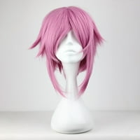 Уникатни поволни цени за човечки перики за коса за жени со перика капа на рамо должина 16 розови перики