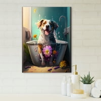DesignArt Смешно куче во кадата II платно wallидна уметност
