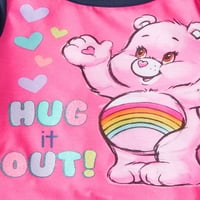 Грижа мечки со 2 парчиња пижами на девојчиња - розови мулти, 3Т