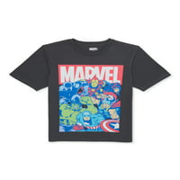 Marvel Boys Avengers Graphic Crew вратот маица, големини 4-